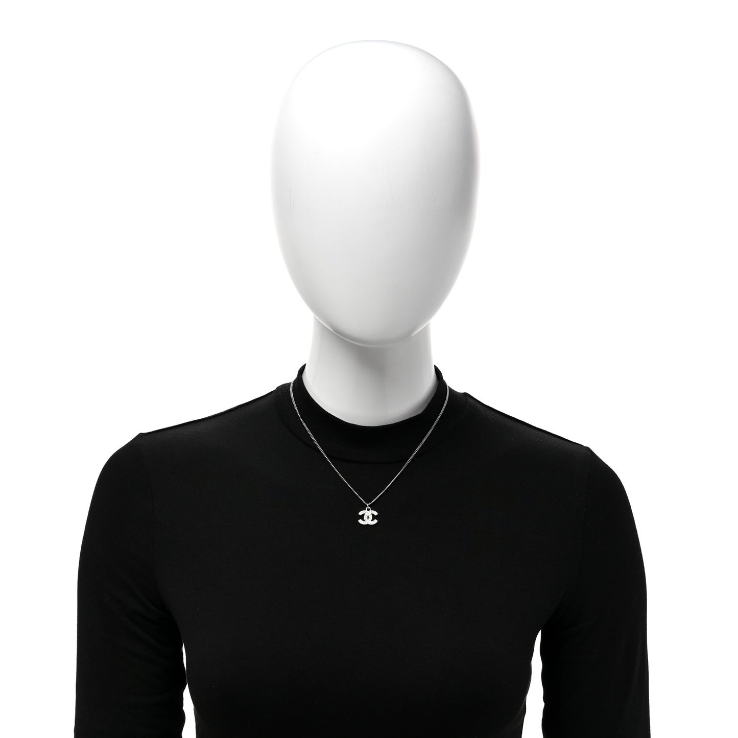 Crystal Timeless CC Necklace Silver