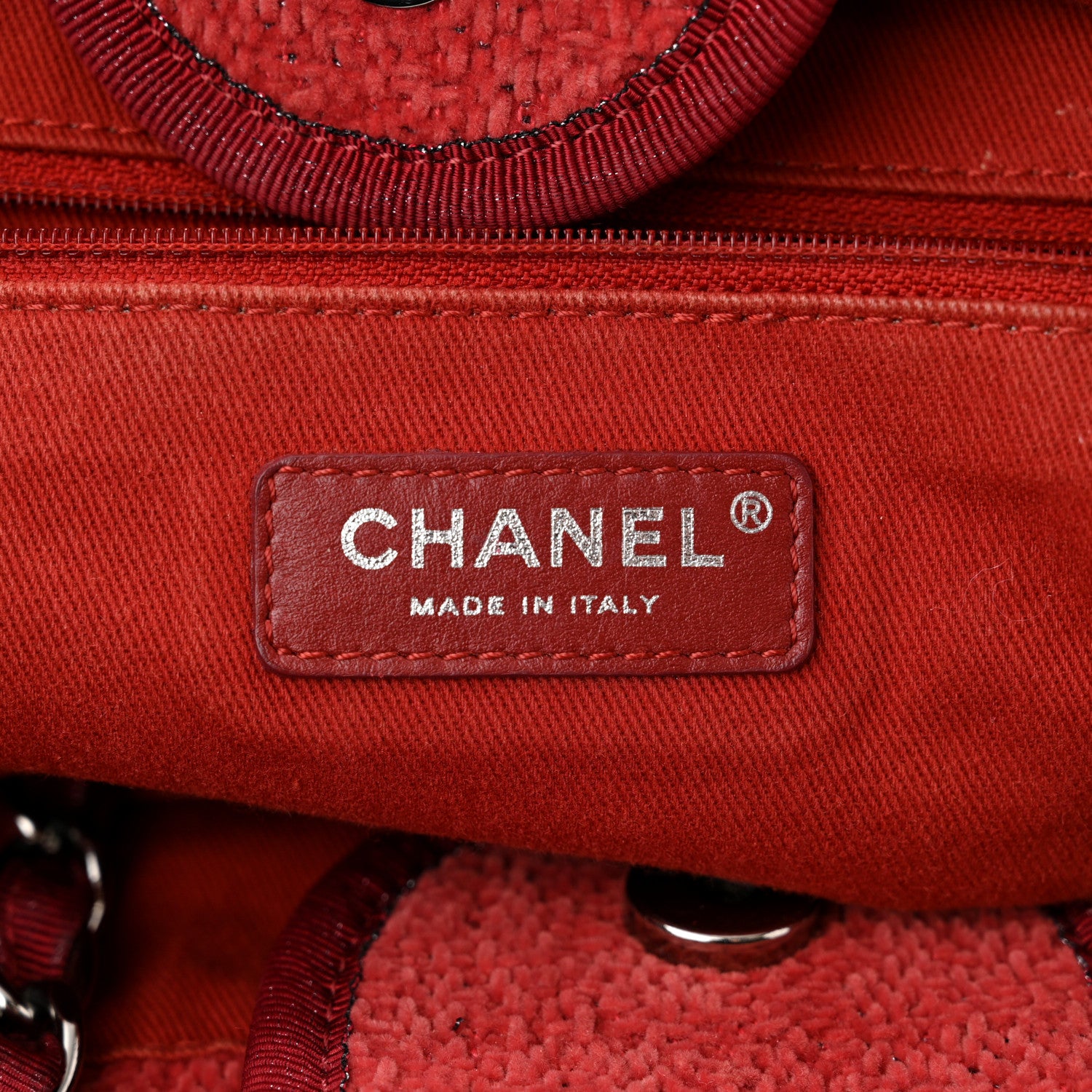 Chanel Lurex Boucle Medium Deauville Tote Red 6 of 10