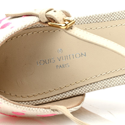 Louis Vuitton Canvas Monogram Starboard Espadrille Wedge Sandals 38 Rose Pop 7 of 8