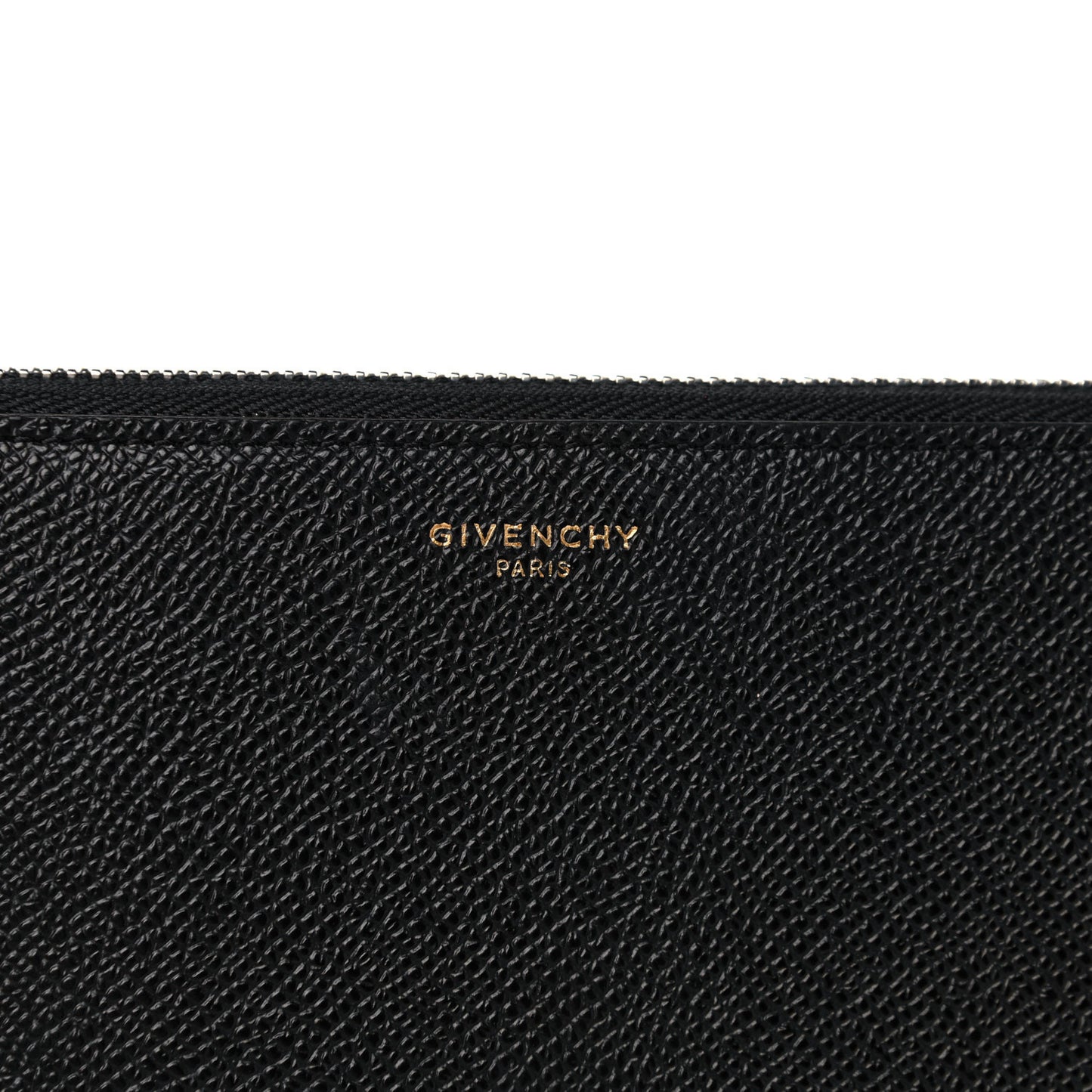 Grained Calfskin Zip Around Wallet Black