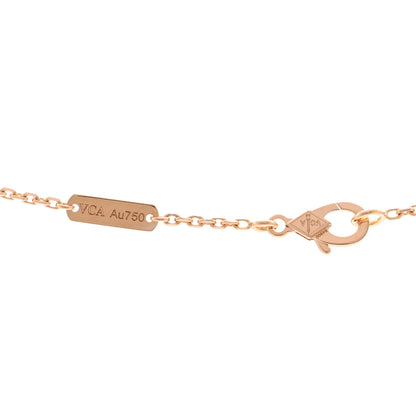 Van Cleef & Arpels 18K Rose Gold Diamond Silver Obsidian Vintage Alhambra Pendant Necklace 4 of 5