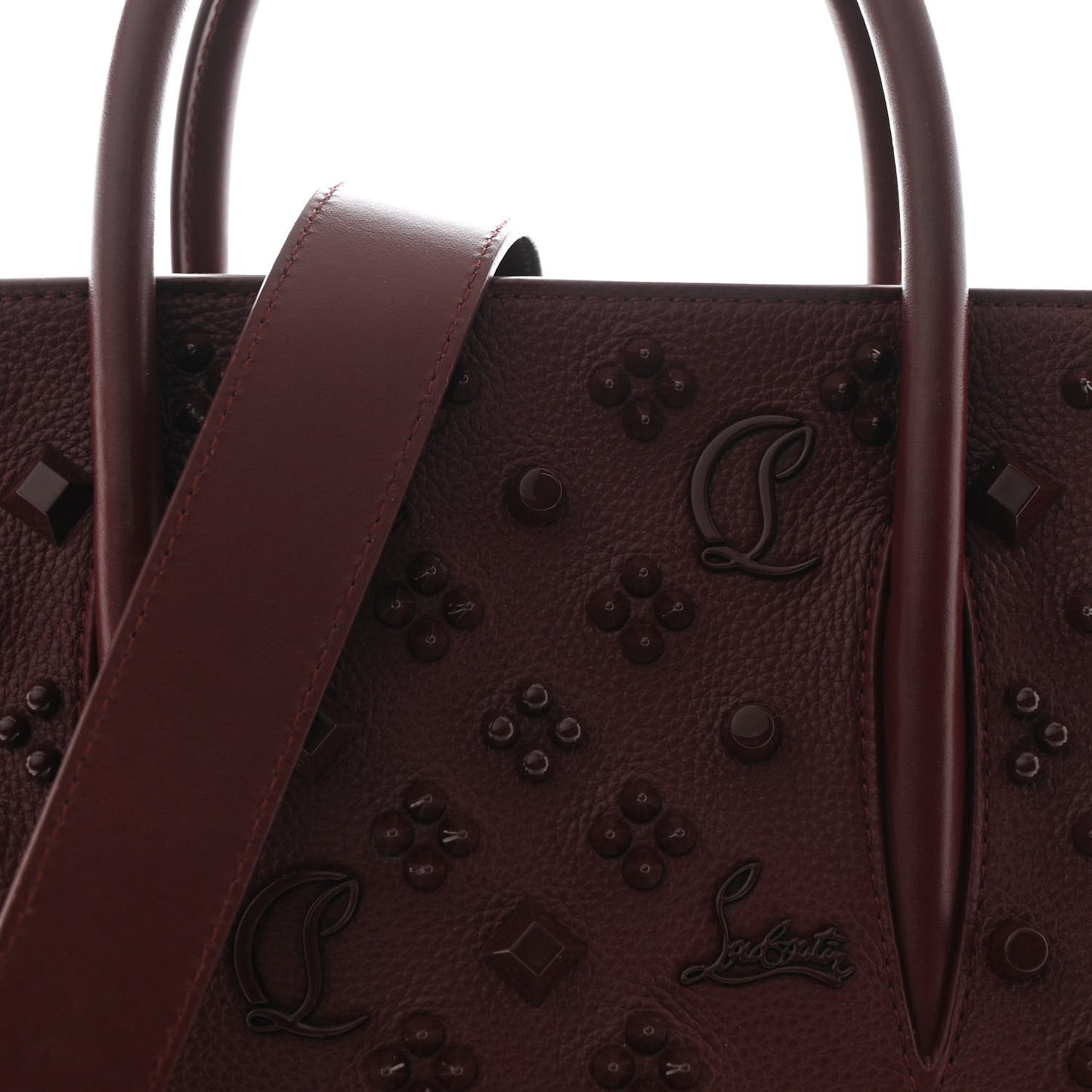 Calfskin Spikes Loubinthesky Medium Paloma Merlot