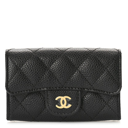Chanel Caviar Quilted Flap Card Holder Wallet Black 1 of 10
