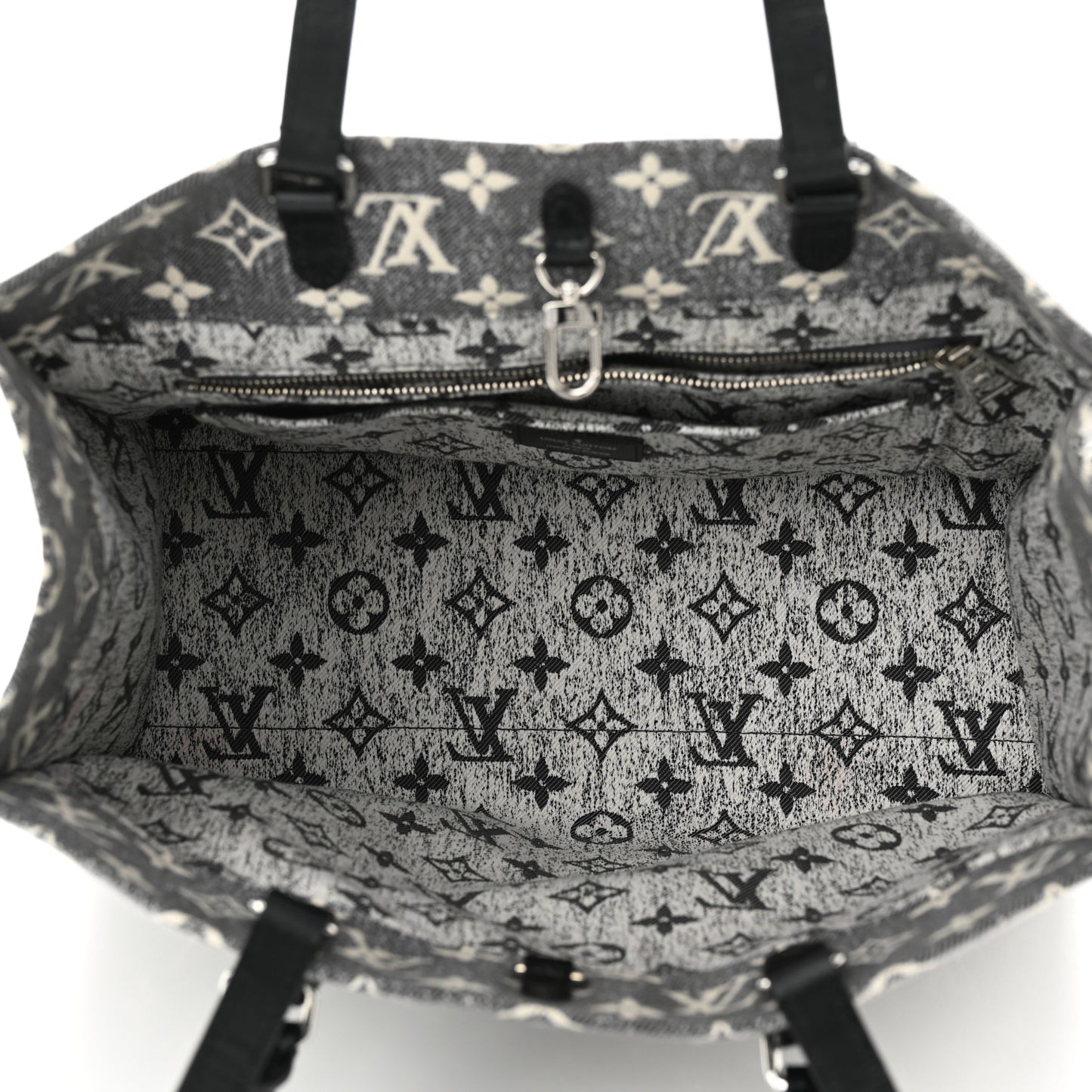 Monogram Jacquard Denim Onthego MM Black