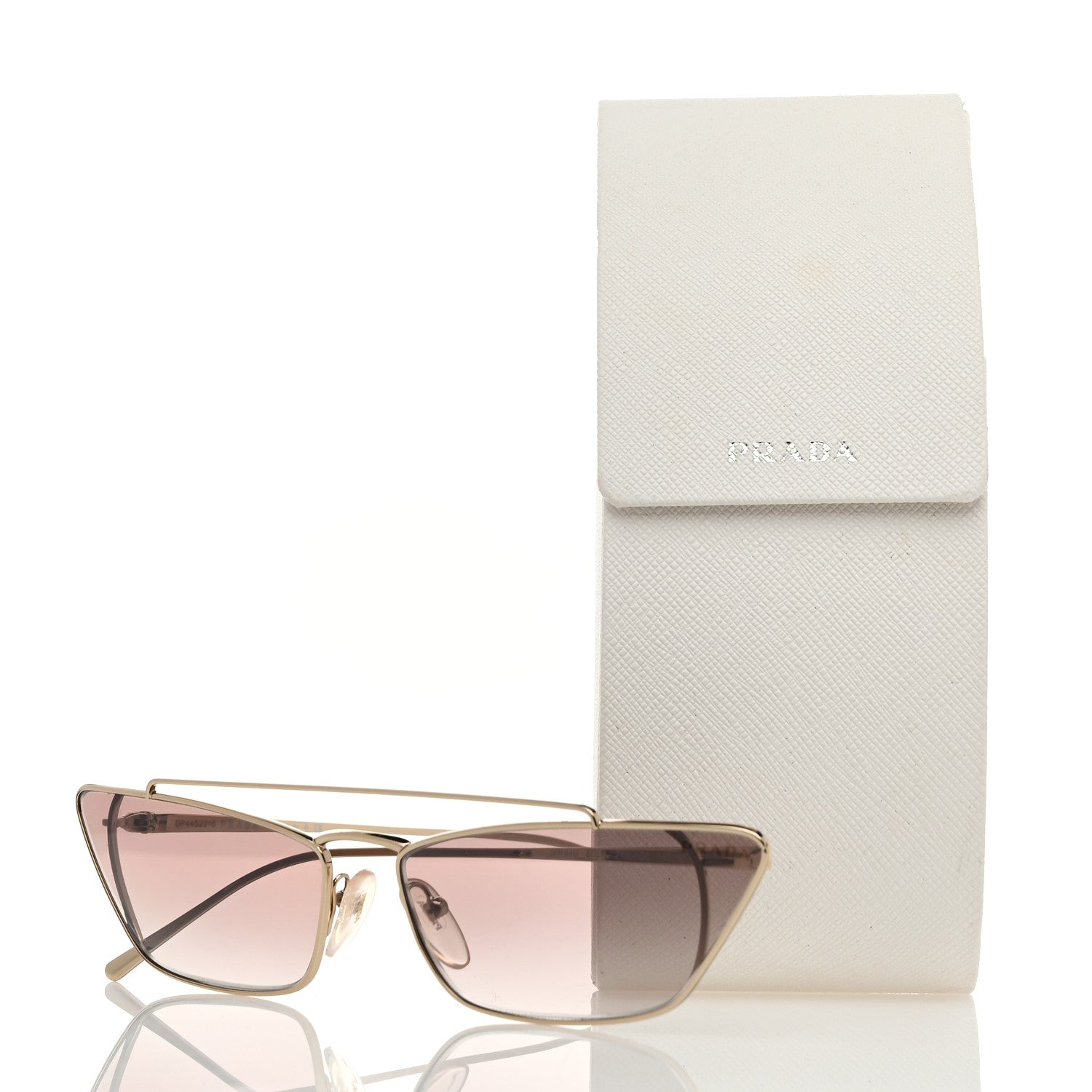 Prada Cat Eye Sunglasses SPR 64U Gold 8 of 8