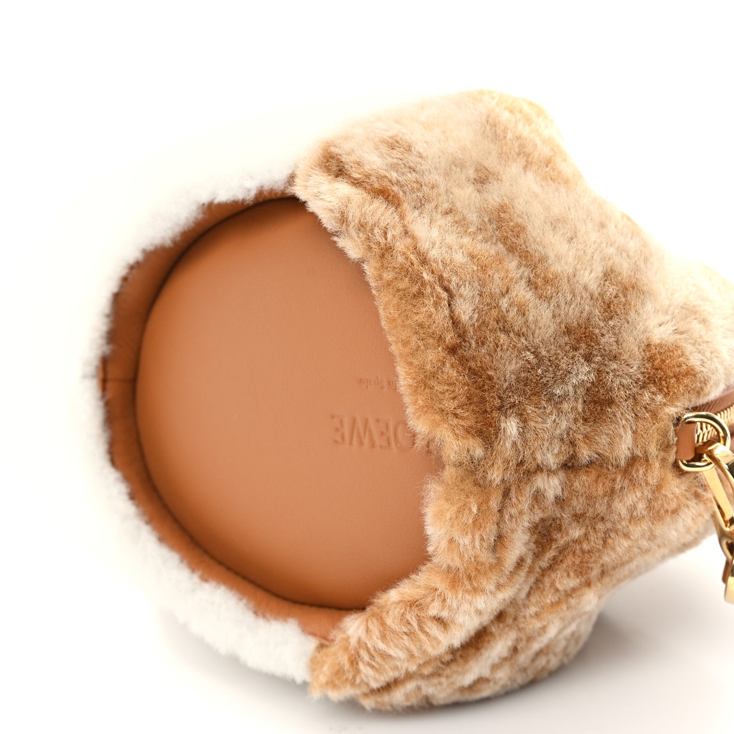 Loewe X SUNA FUJITA Shearling Hamster Crossbody Bag Natural 10 of 10