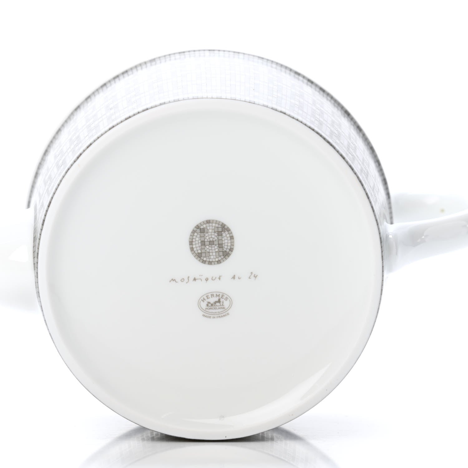 Hermes Porcelain Mosaique Au 24 Platine Coffee/Tea Pot Platinum 4 of 6
