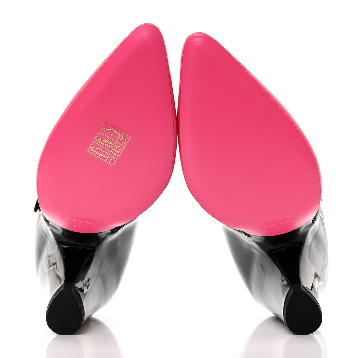 Chanel Patent Calfskin CC Pumps 37.5 Pink Black 5 of 9