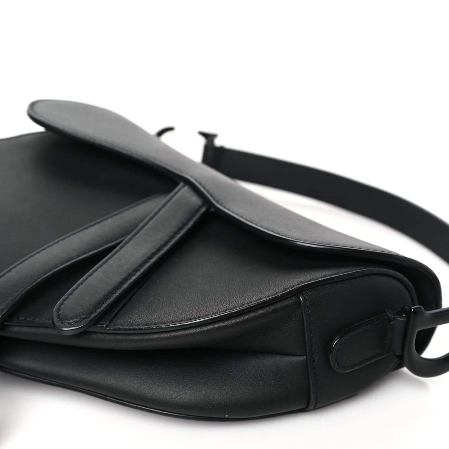 Ultra Matte Calfskin Mini Saddle Bag Black