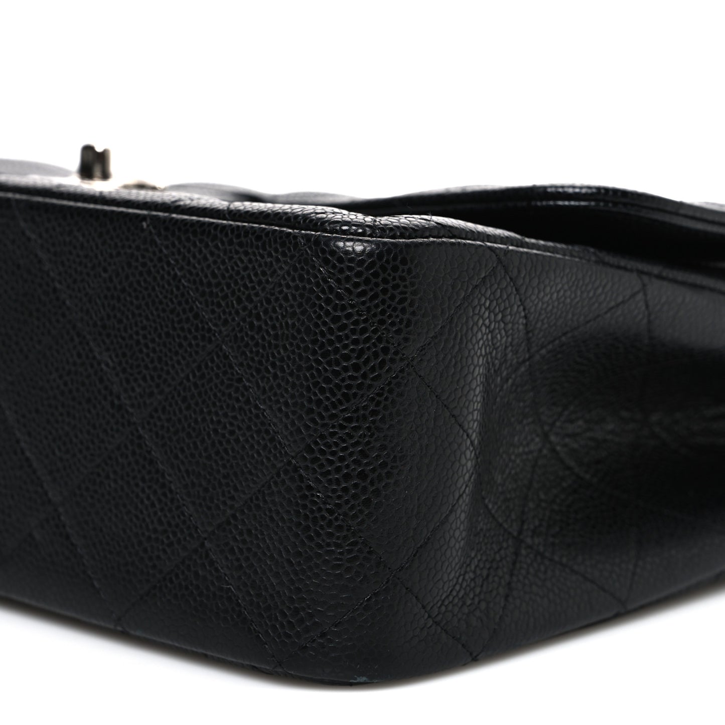 Caviar Quilted Jumbo Double Flap Black