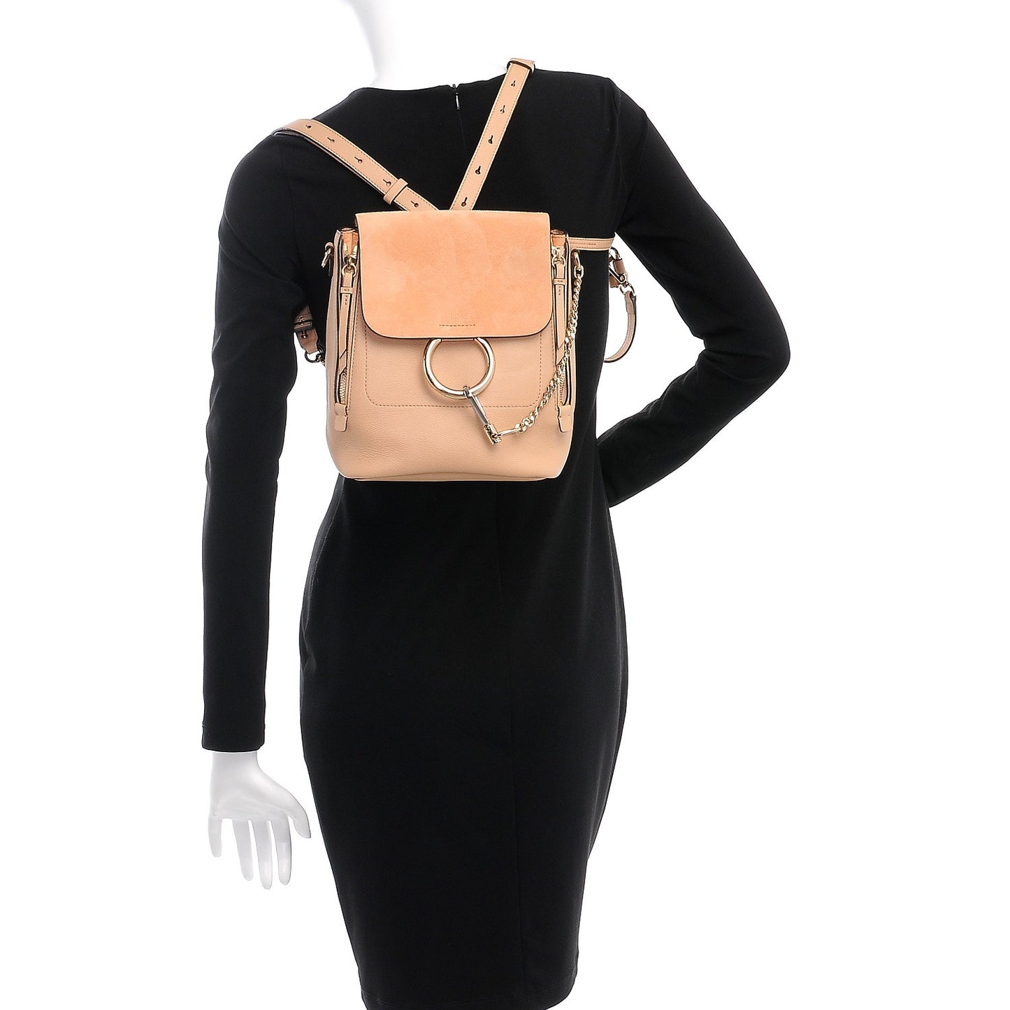 Suede Calfskin Medium Faye Backpack Blushy Pink