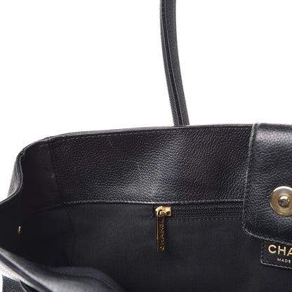 Chanel Calfskin Tall Cerf Tote Black 10 of 23