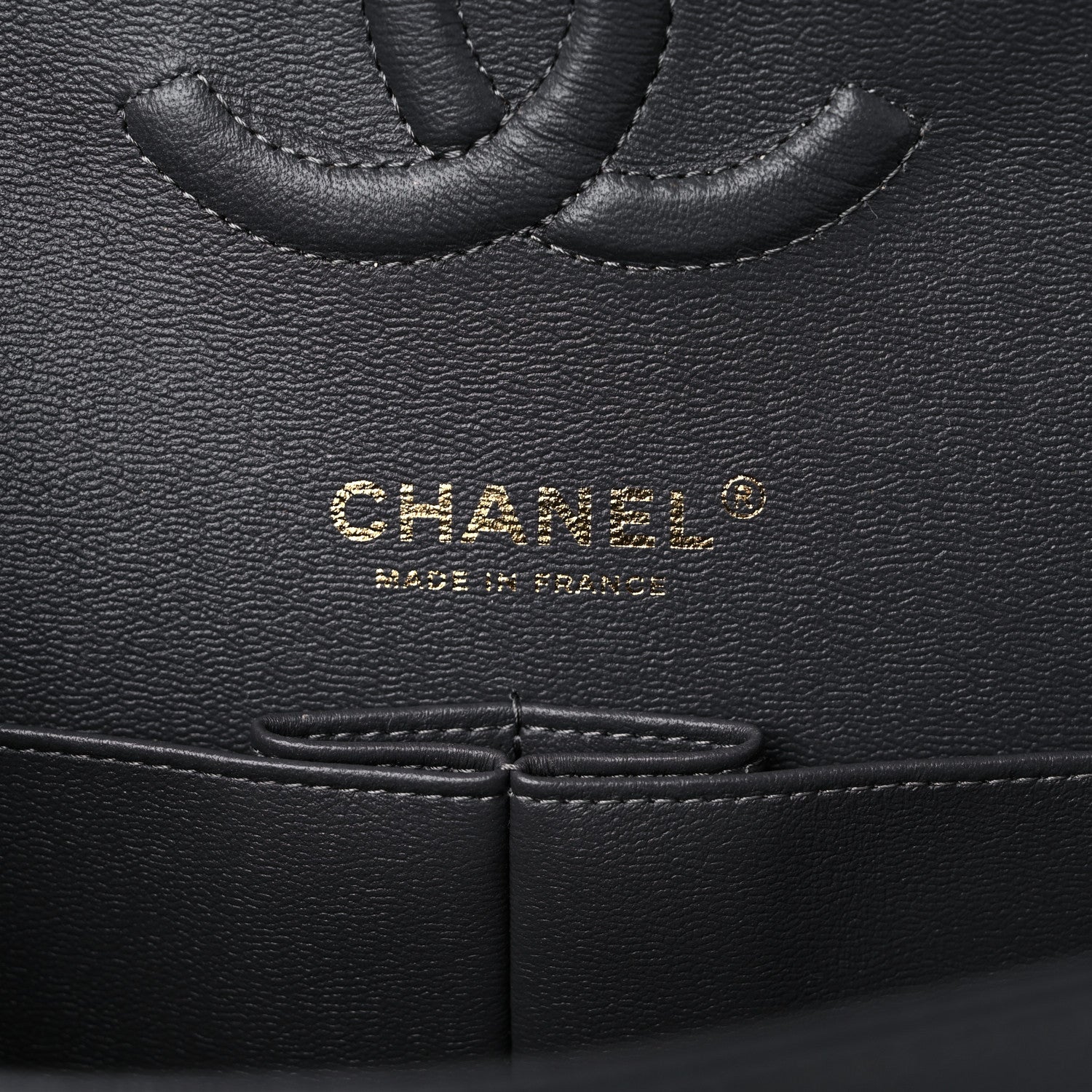 Chanel Caviar Quilted Medium Double Flap Dark Grey 6 of 10