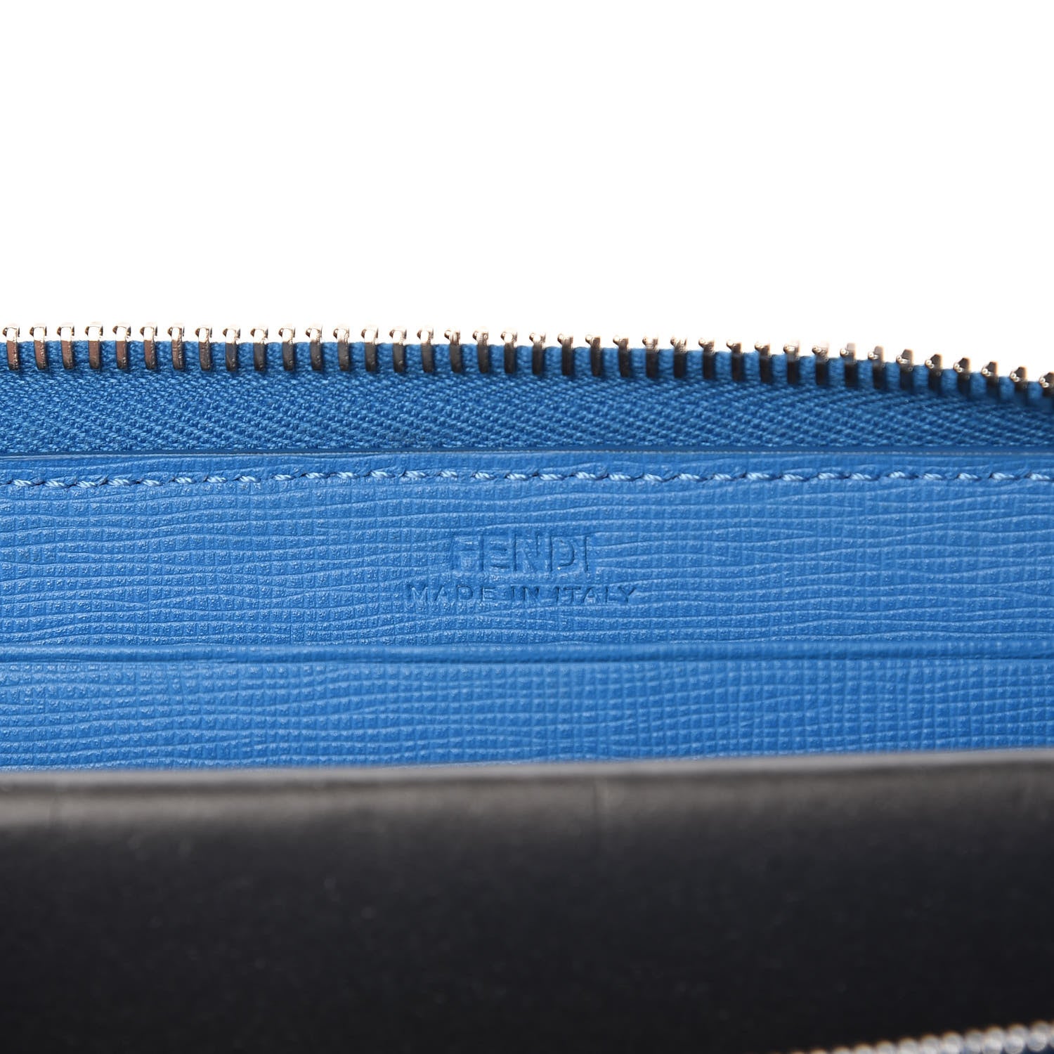 Fendi Vitello Elite Crystal Eye Monster Zip Around Wallet Royal Blue Papavero Multicolor 6 of 10