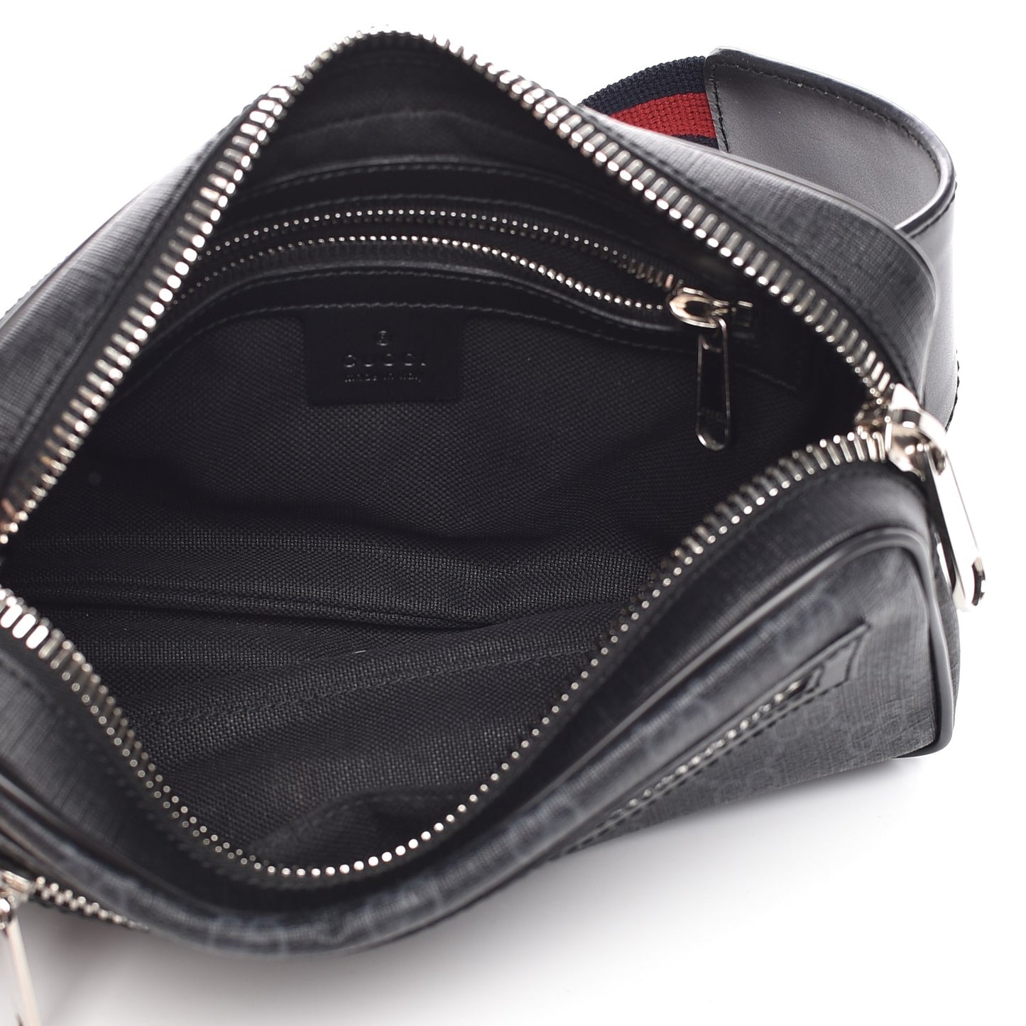 Soft GG Supreme Monogram Web Belt Bag Black Grey