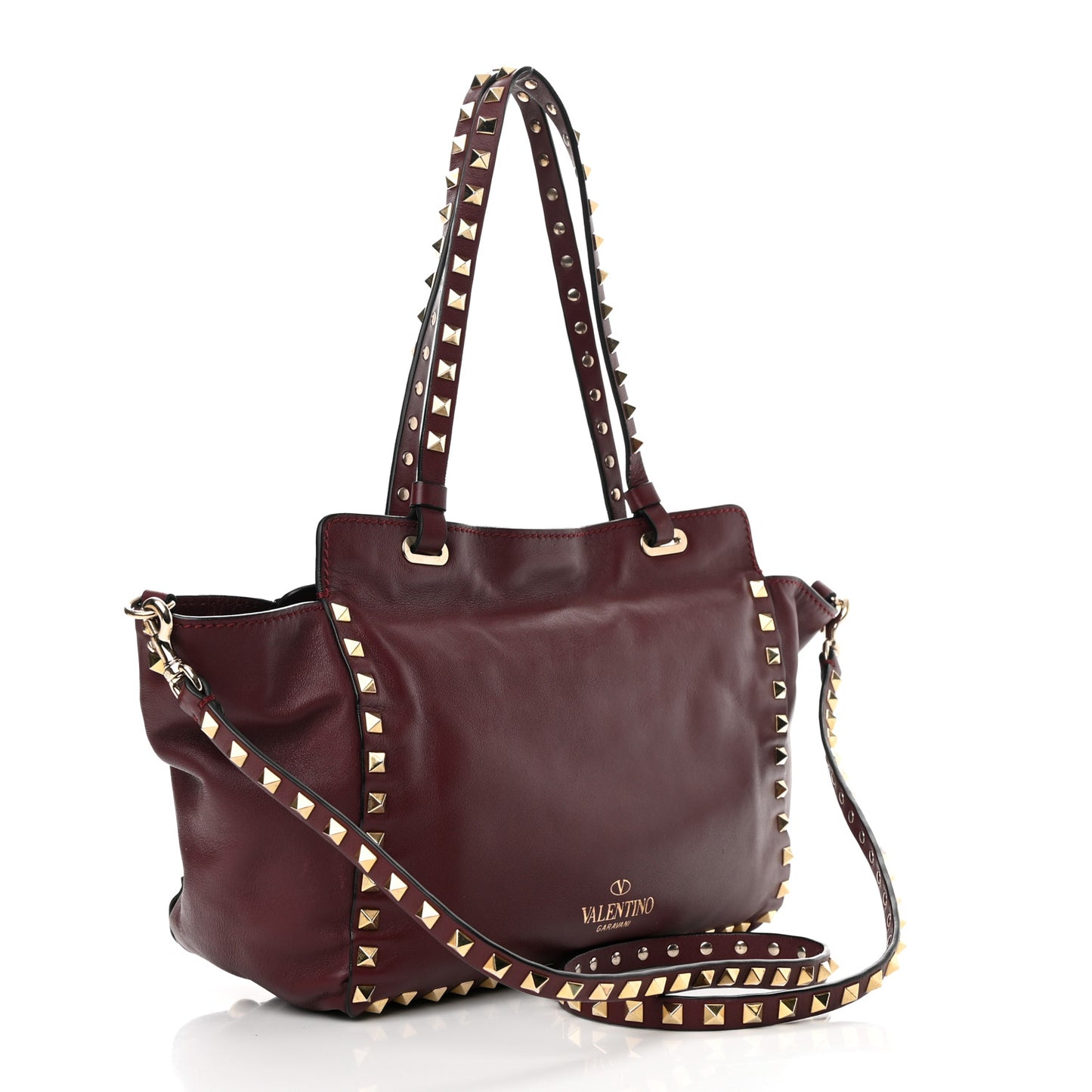 Vitello Small Rockstud Tote Rubin