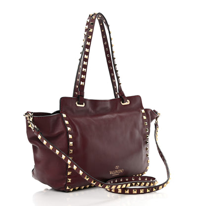 Valentino Garavani Vitello Small Rockstud Tote Rubin 3 of 14