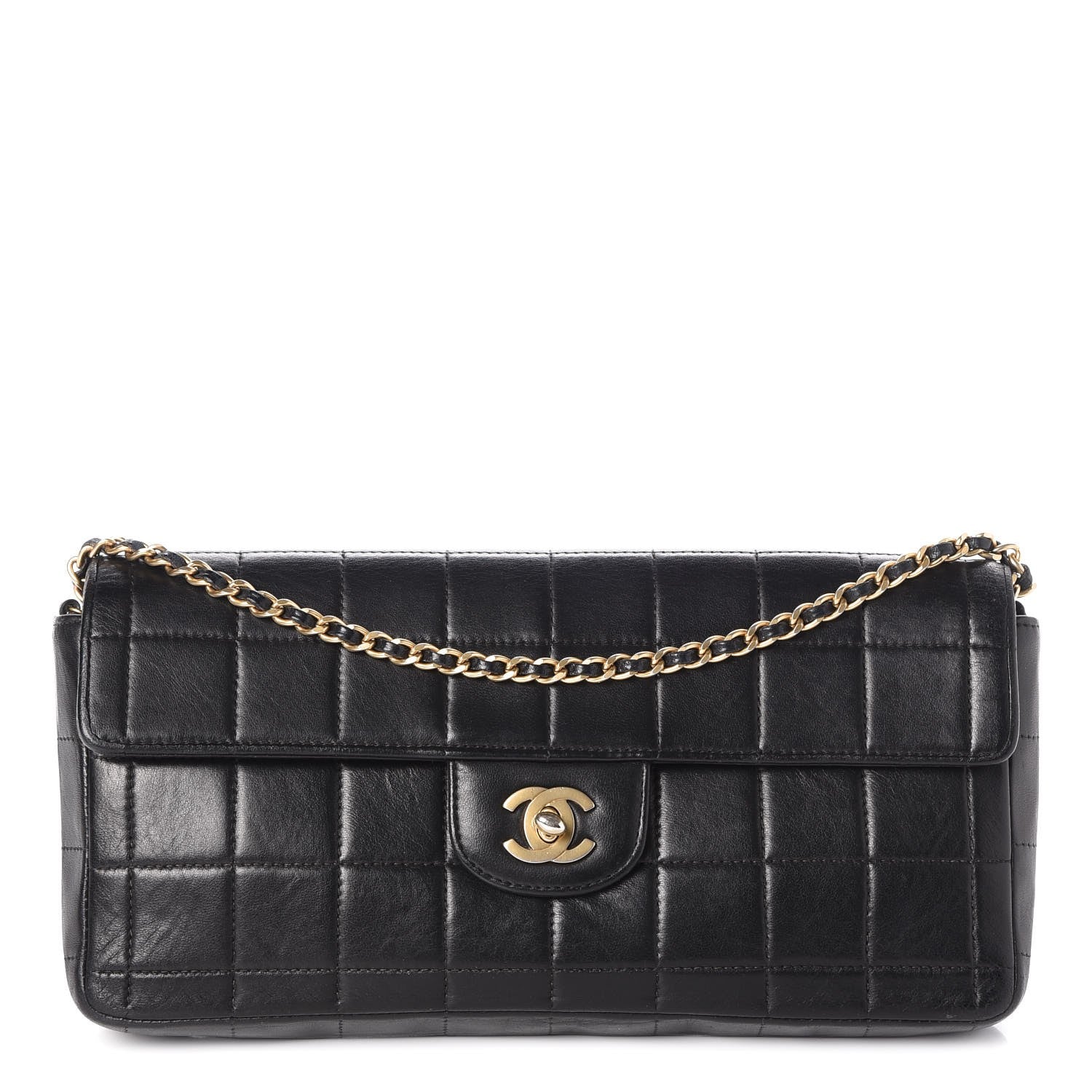 Chanel Lambskin East West Chocolate Bar Flap Black 1 of 8