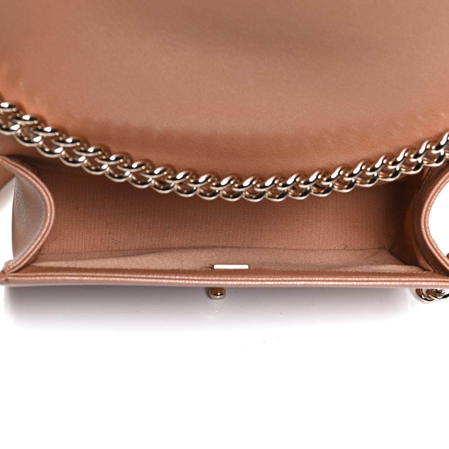 Caviar Quilted Medium Boy Flap Light Brown