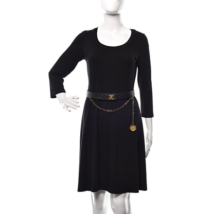 Chanel Calfskin Quilted CC Chain 31 Rue Cambon Medallion Belt 70 28 Black 2 of 8
