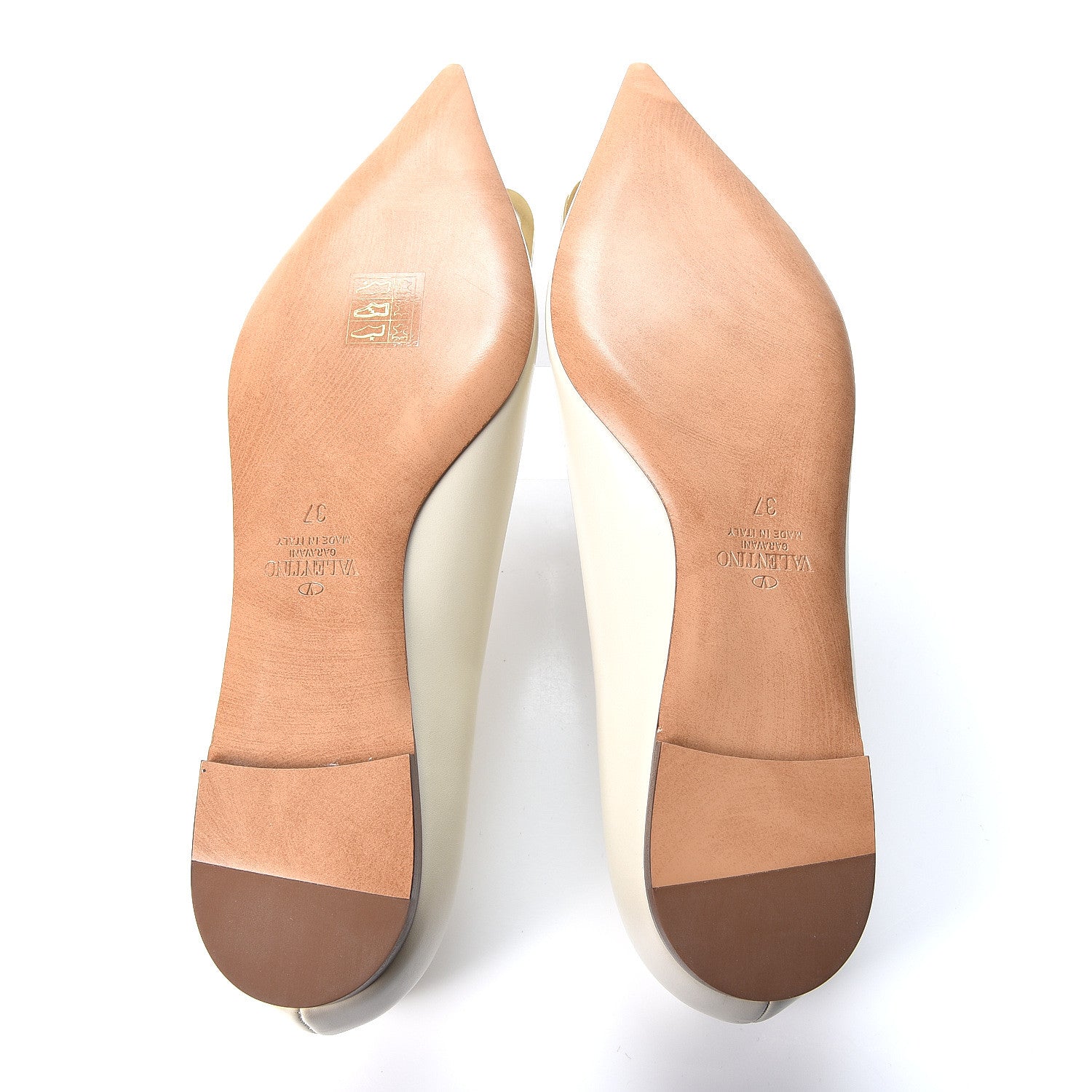 Valentino Garavani Nappa Vlogo Flats 37 Light Ivory 9 of 11