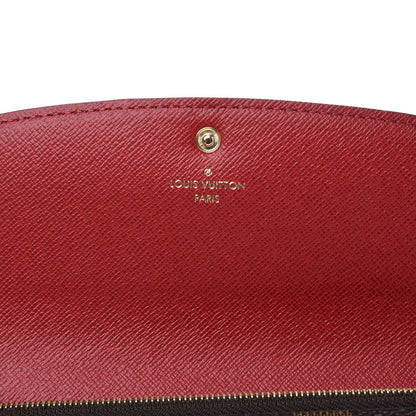 Louis Vuitton Damier Ebene Emilie Wallet Red 5 of 8