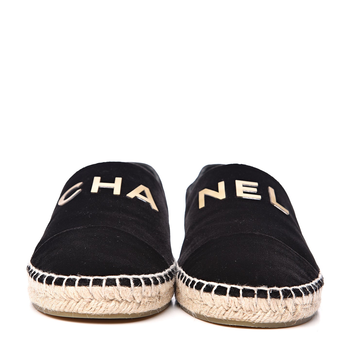 Velvet Logo Espadrilles 39 Black