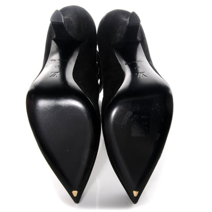 Louis Vuitton Suede Satin Cutout Ankle Boots 41 Black 5 of 6