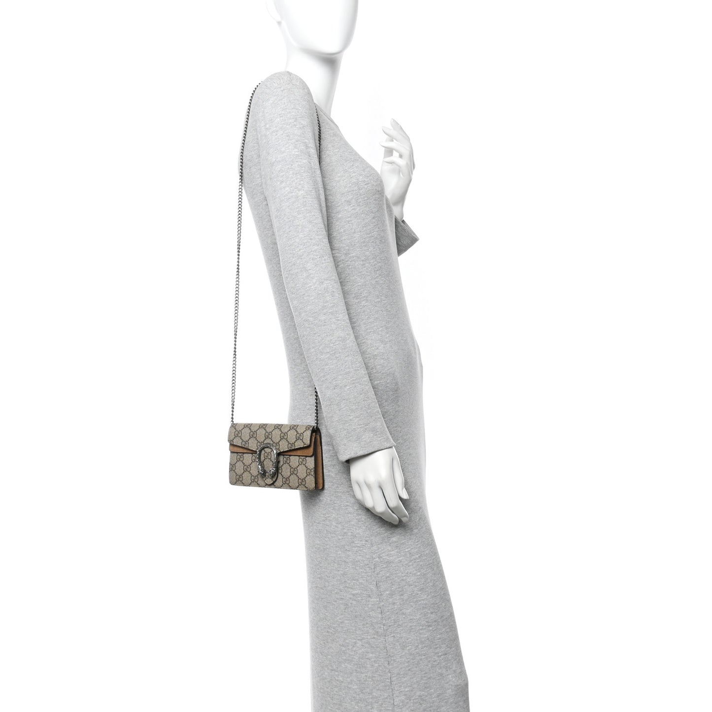 GG Supreme Monogram Super Mini Dionysus Shoulder Bag Taupe