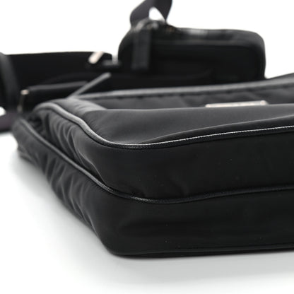 Prada Re-Nylon Saffiano Pocket Flat Messenger Bag Black 7 of 8