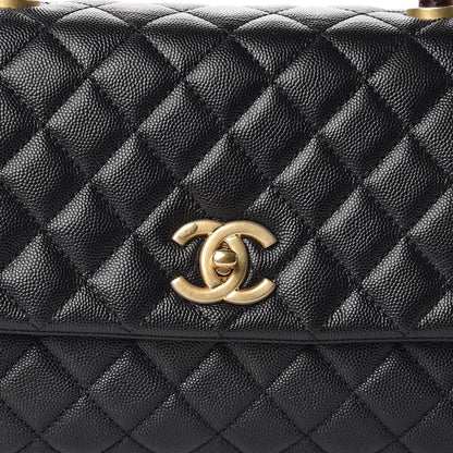 Chanel Caviar Lizard Embossed Quilted Small Coco Handle Flap Black 8 of 10