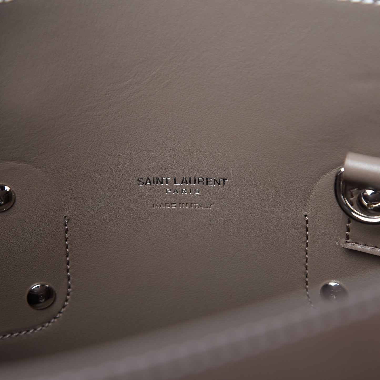 Grained Calfskin Topstitch Small Classic Sac De Jour Taupe