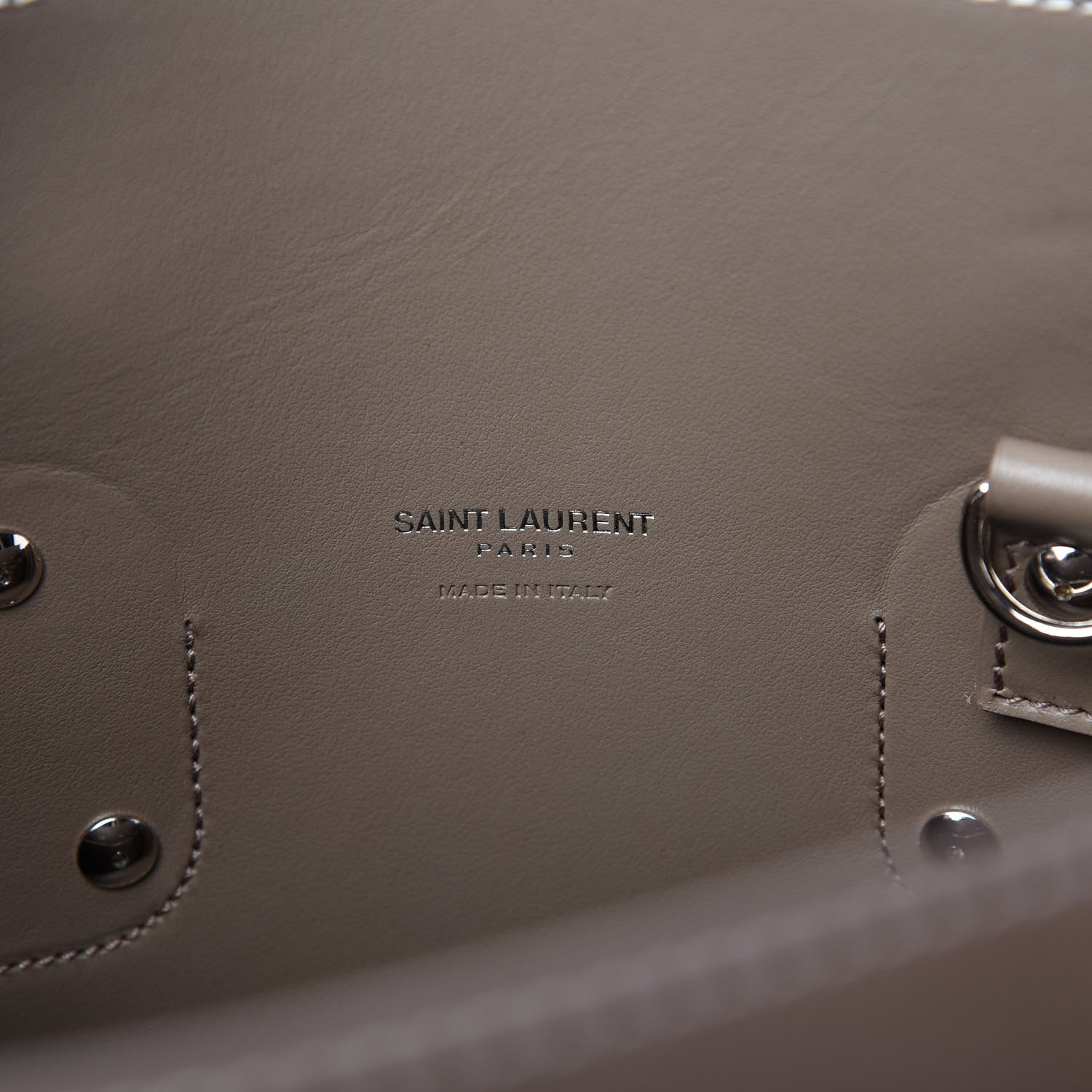 Saint Laurent Grained Calfskin Topstitch Small Classic Sac De Jour Taupe 8 of 10