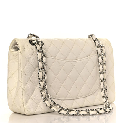 Chanel Caviar Quilted Medium Double Flap White 3 of 10