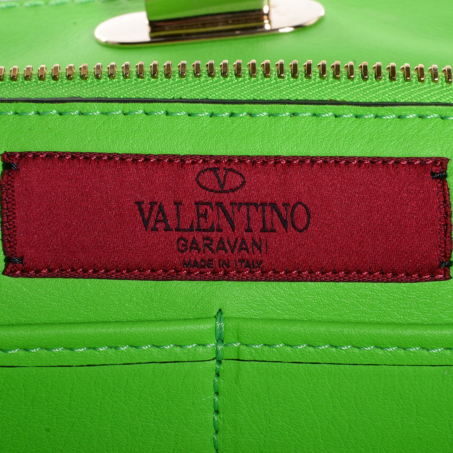 Valentino Garavani Vitello Medium Rockstud Tote Green Fluo 6 of 8