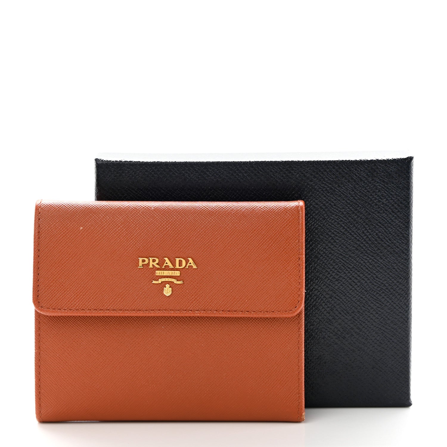 Prada Saffiano Metal Flap Wallet Rame 14 of 14