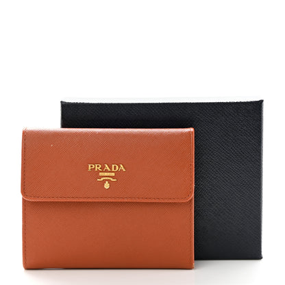 Prada Saffiano Metal Flap Wallet Rame 14 of 14