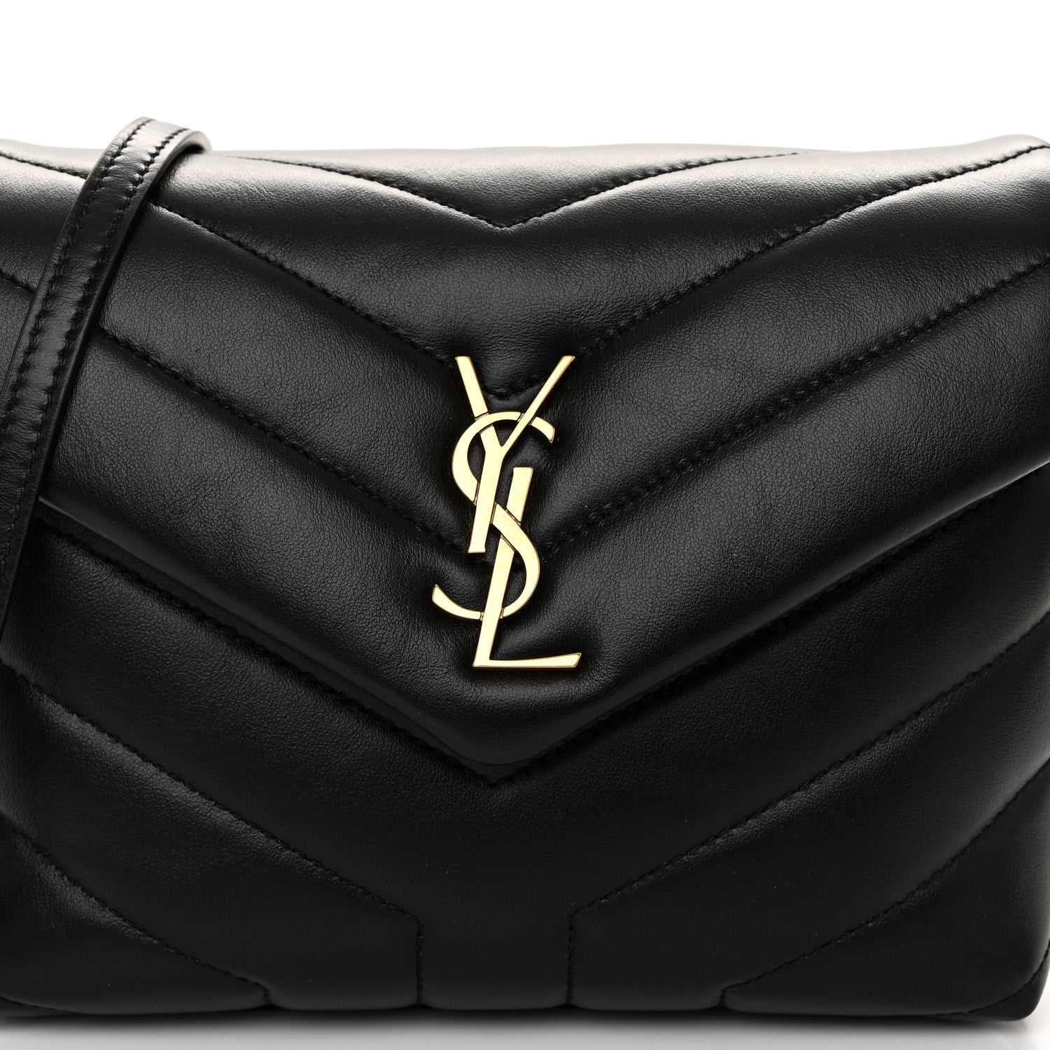 Saint Laurent Calfskin Y Quilted Monogram Toy Loulou Crossbody Bag Black 8 of 10