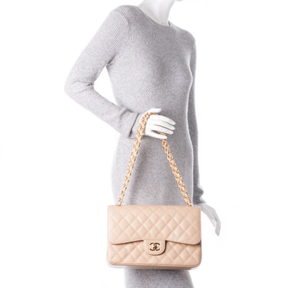 Chanel Caviar Quilted Jumbo Double Flap Beige Clair 2 of 8