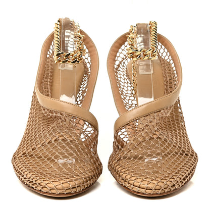 Bottega Veneta Mesh Nappa Chunky Chain Sandals 38.5 Beige Pony 2 of 11
