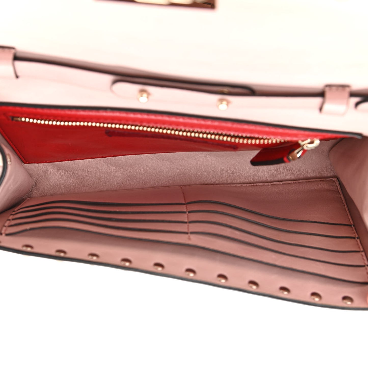 Nappa Rockstud Spike Wallet on Chain Water Rose