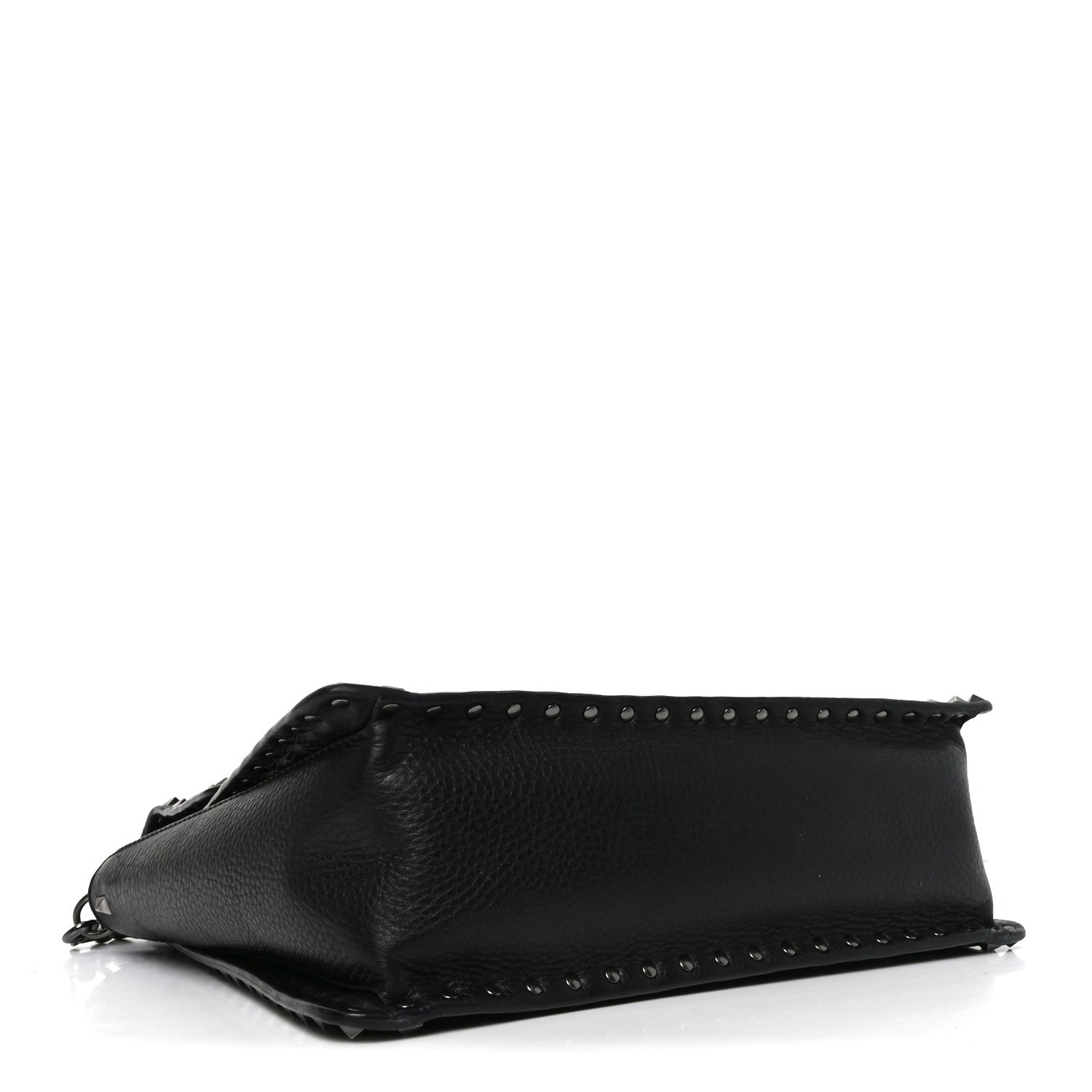Valentino Garavani Alce Printed Calfskin Rockstud Top Handle Flap Shoulder Bag Black 4 of 9