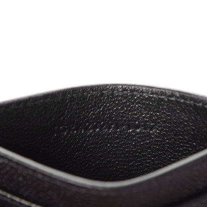 Saint Laurent Grain De Poudre Matelasse Chevron Monogram Credit Card Case Black 7 of 8