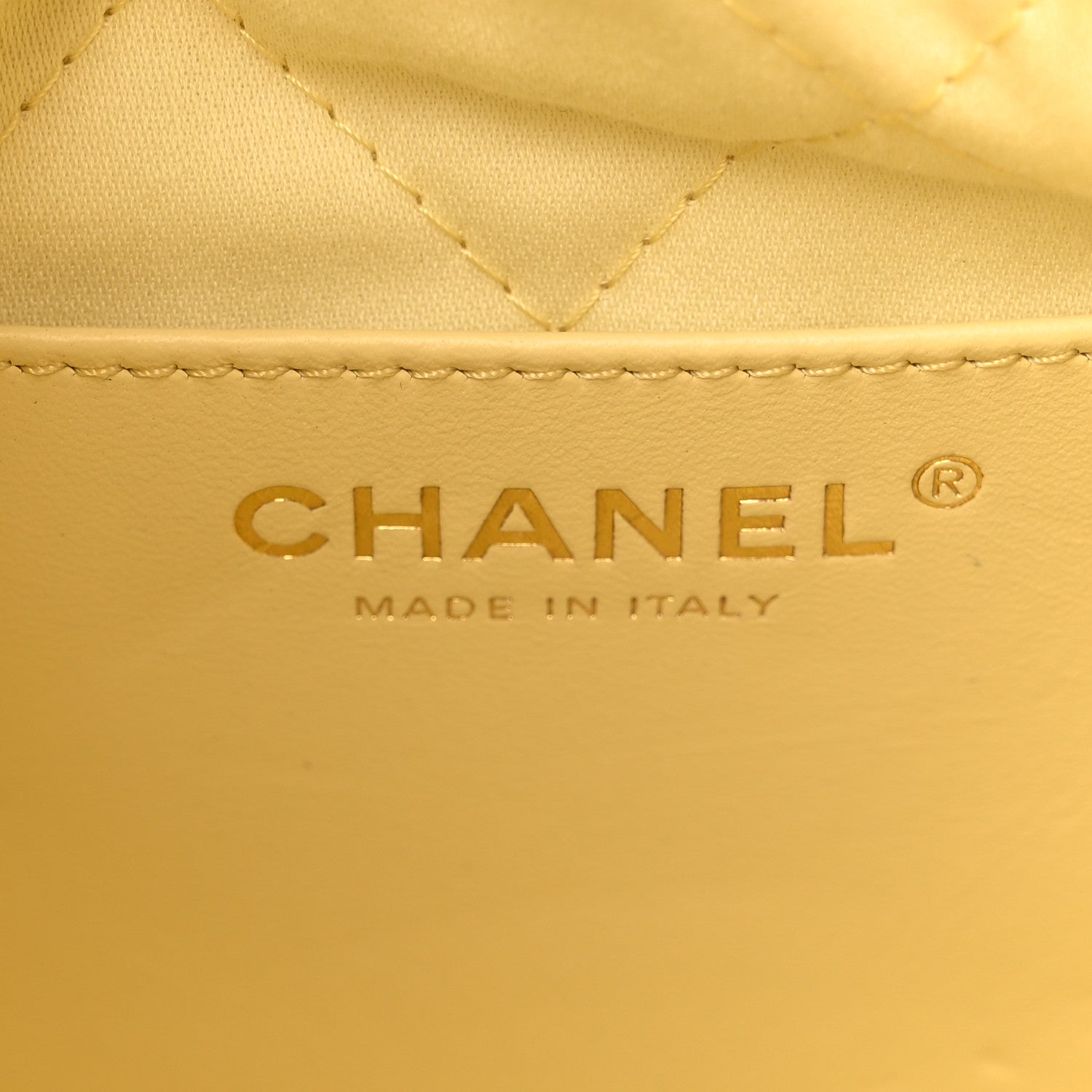 Chanel Shiny Calfskin Quilted Mini Chanel 22 Light Yellow 6 of 10