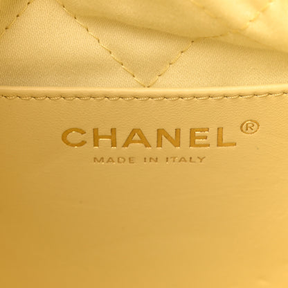 Chanel Shiny Calfskin Quilted Mini Chanel 22 Light Yellow 6 of 10