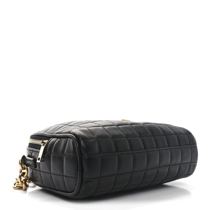 Saint Laurent Lambskin Carre Quilted Cassandre Mini Camera Bag Black 4 of 9