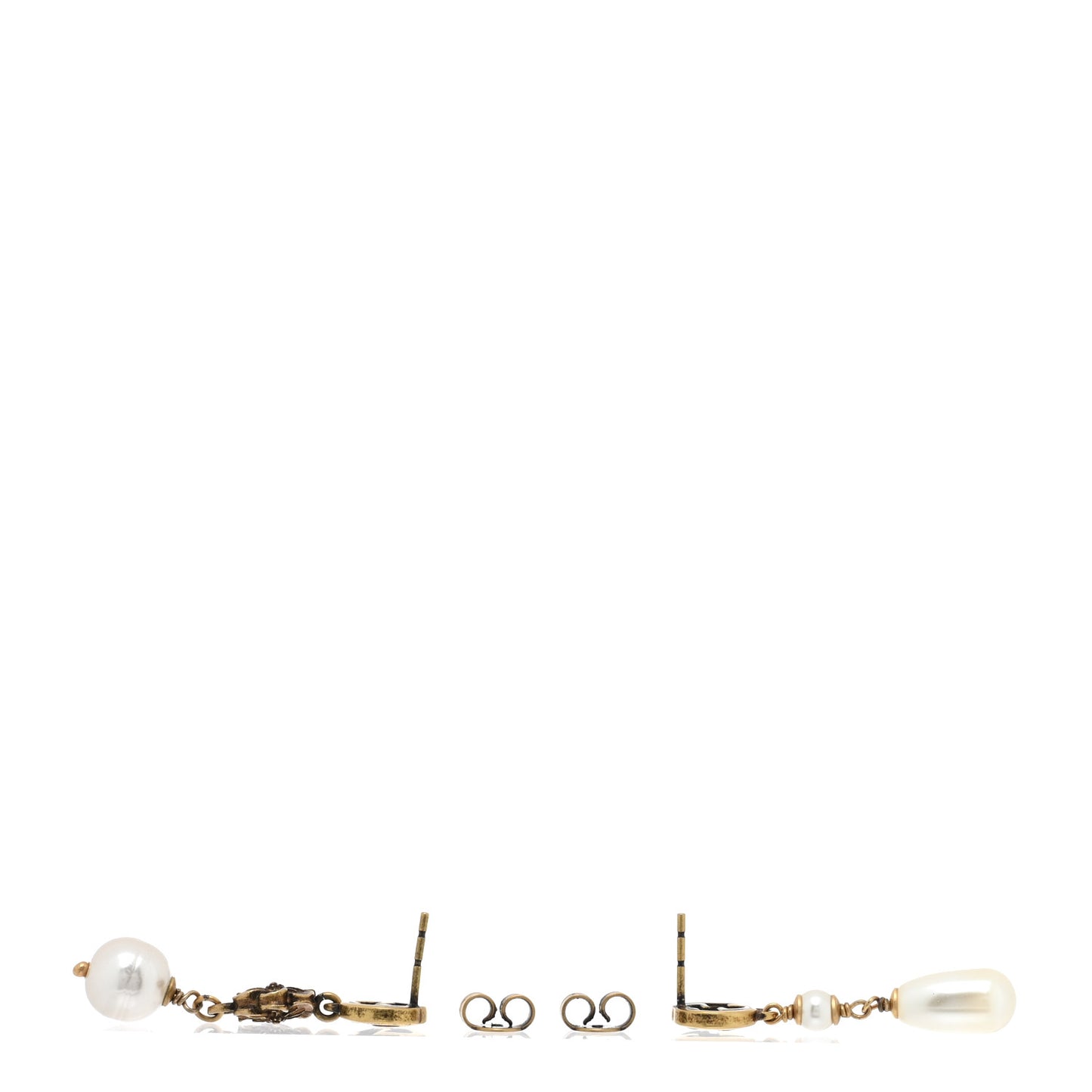 Pearl Interlocking G Flower Earrings Gold