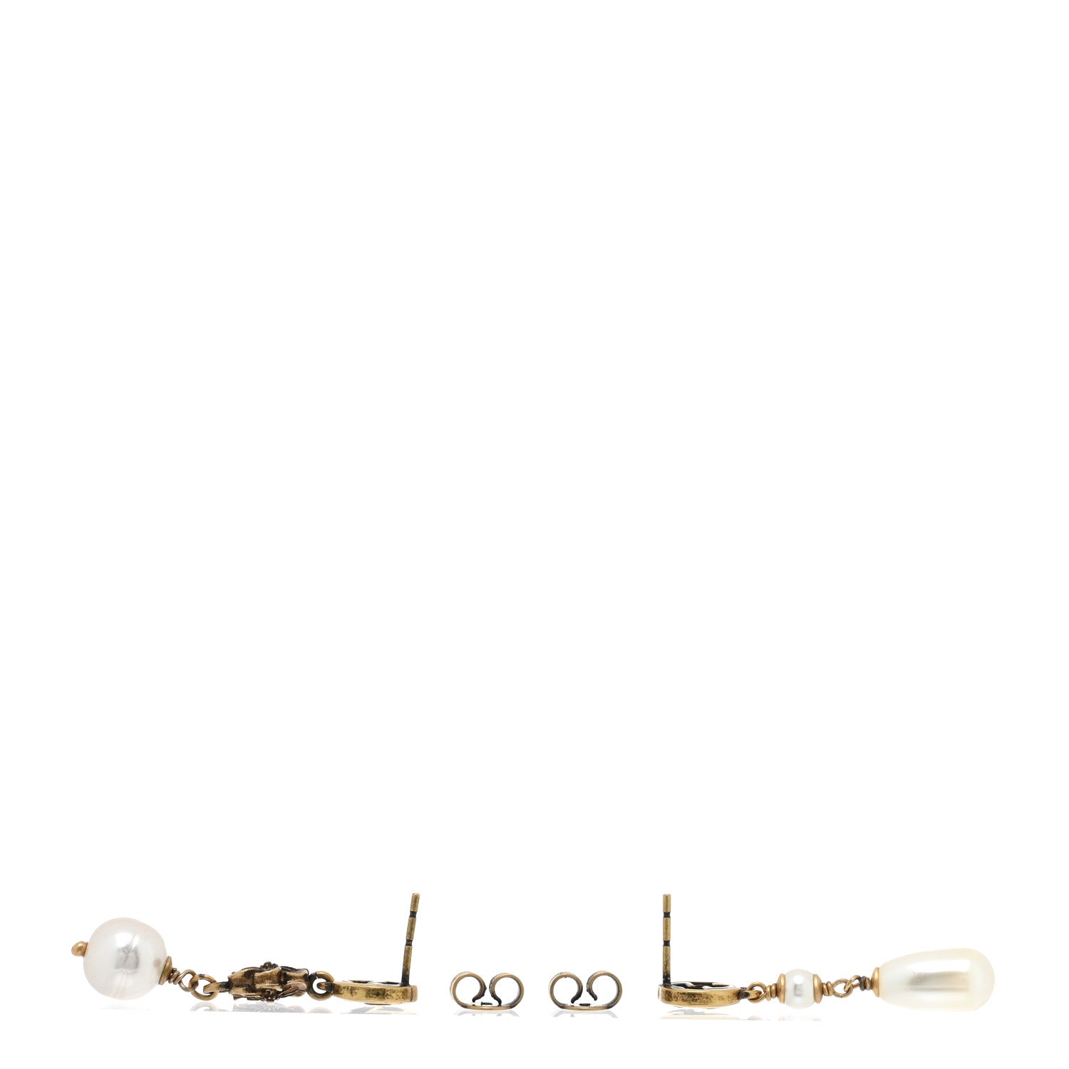 Gucci Pearl Interlocking G Flower Earrings Gold 3 of 4