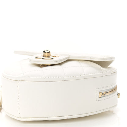 Chanel Lambskin Quilted CC In Love Heart Clutch With Chain White 9 of 11