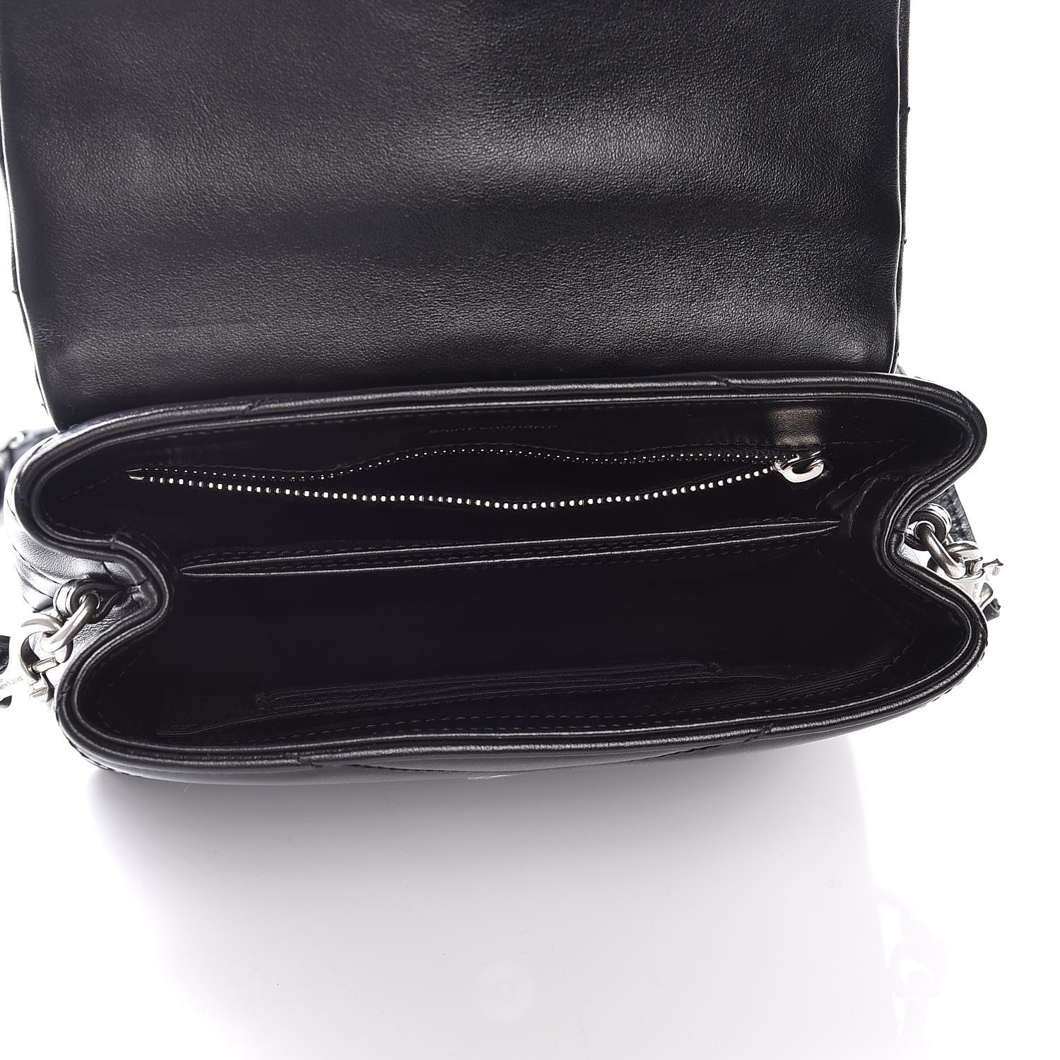 Saint Laurent Calfskin Y Quilted Monogram Toy Loulou Crossbody Bag Black 7 of 12